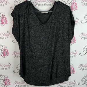 Antistar tshirt tee Vneck Elegant Black heathered Short Sleeve Women's Top soft